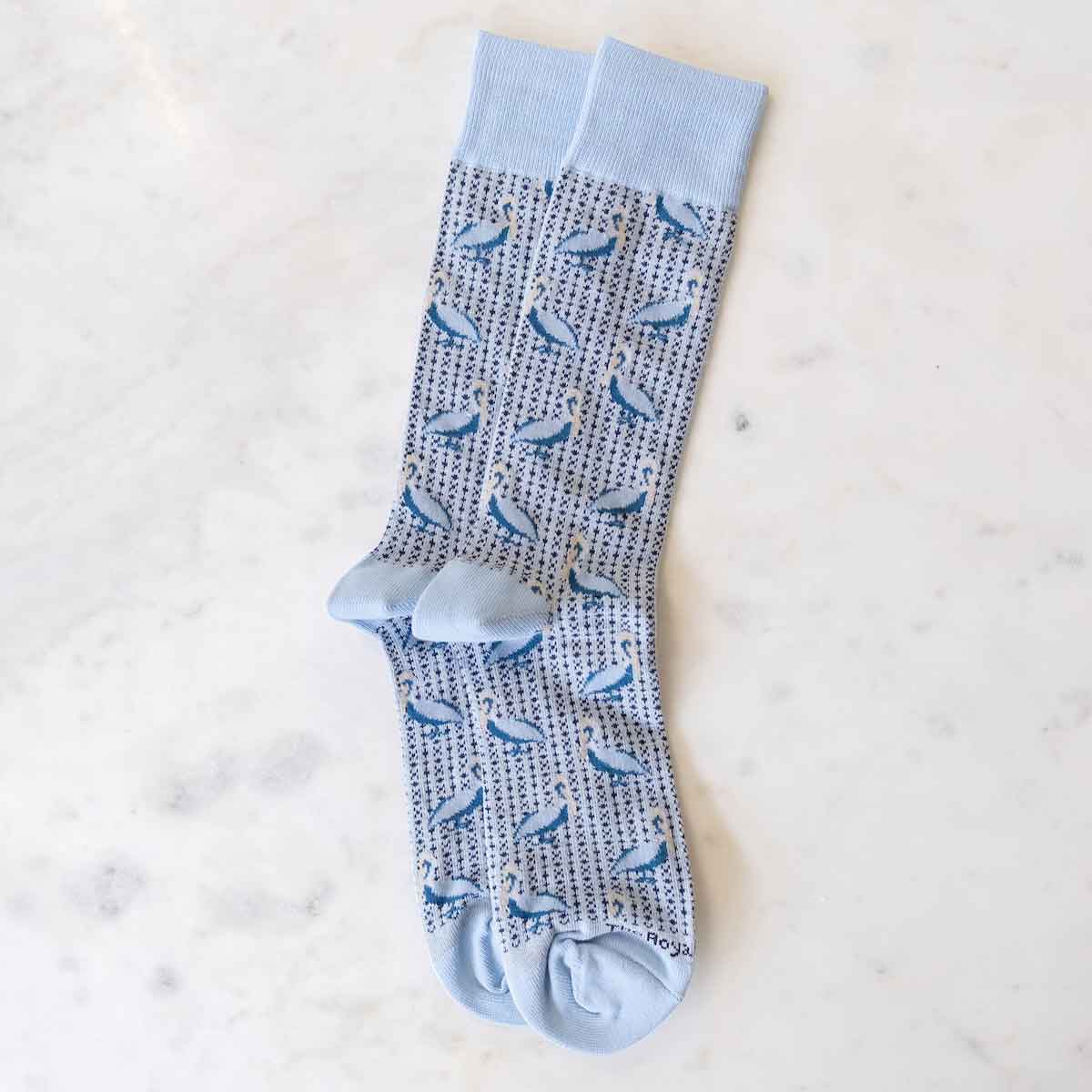 Men's Pelican Socks   Gray/Sky Blue   One Size