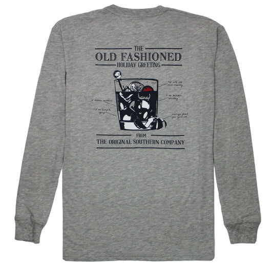 Old Fashioned Greeting Long Sleeve Tee: Heather Grey