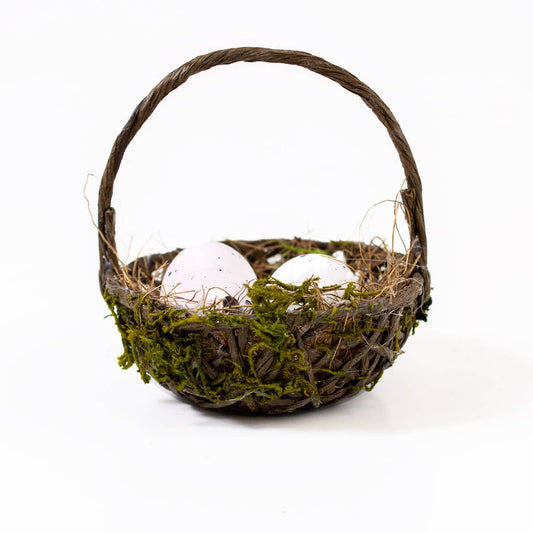 Egg Nest Basket   Brown/White/Light Pink   5x5
