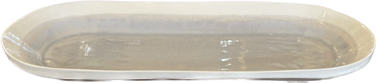 Artisan Oval Long Dish - Oyster Shell